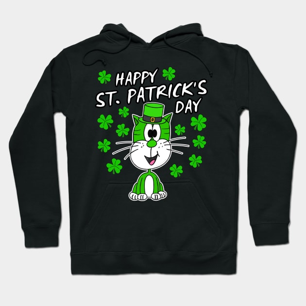 Happy St. Patrick's Day 2022 Cat Leprechaun Funny Hoodie by doodlerob